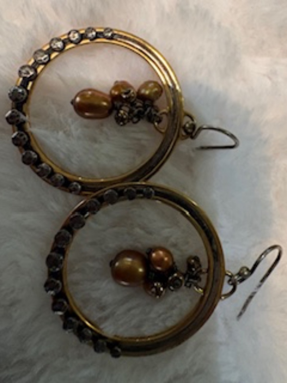 Lia Sophia Bronze Seed Pearl Earrings